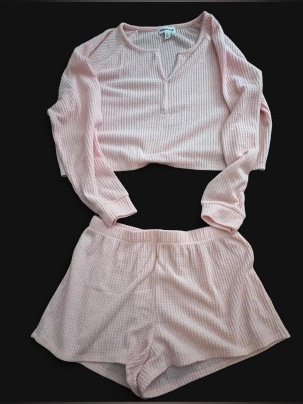 Abound Light Pink Ribbed Knit Sleep Set | Women's Size: Medium